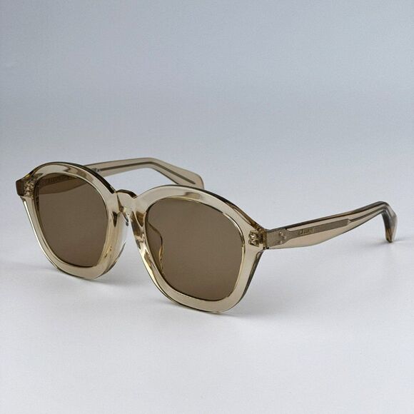NEW Celine CL40017F 57E Transparent Peach Brown Round Women Sunglasses CL 40017F - Picture 7 of 13